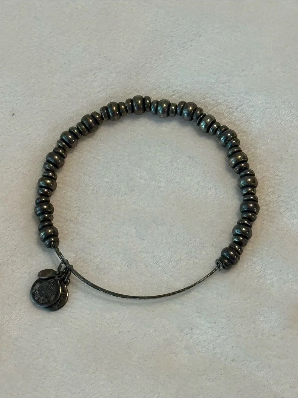 Alex and Ani Nile Beaded Charm Bangle Bracelet - Rafaelian Silver Finish